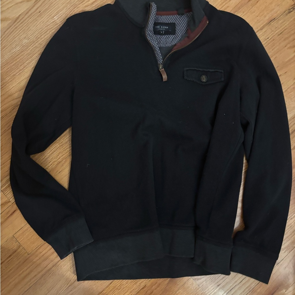 Ted Baker Black Half-Zip Sweater